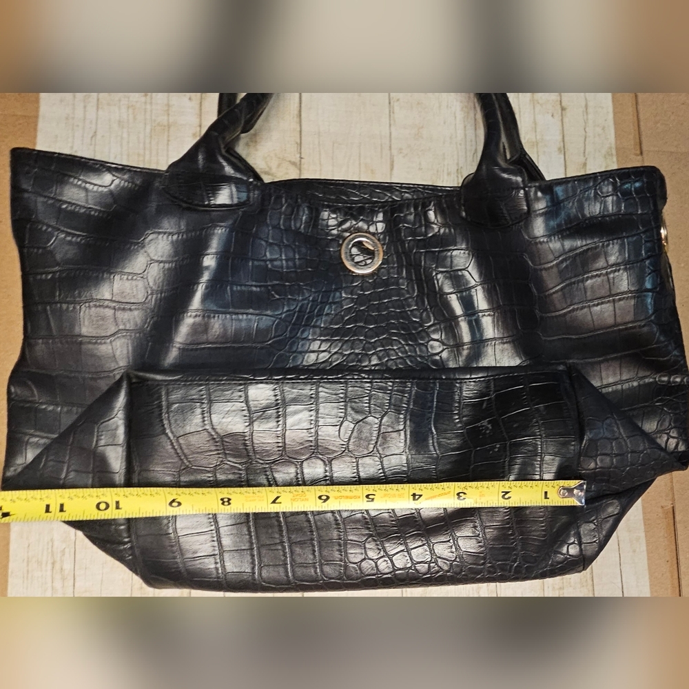 [Betty Barclay] Black Leather ♡♡ Over The Shoulder Purse - Picture 9 of 16